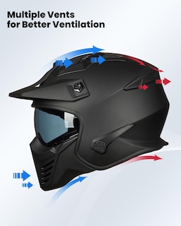 Foto 5 | Casco Ilm Negro para Motociclista-Venta Internacional
