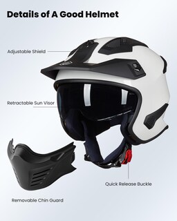 Foto 3 | Casco Ilm Blanco para Motociclista-Venta Internacional