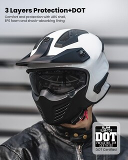 Foto 4 | Casco Ilm Blanco para Motociclista-Venta Internacional