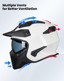 Foto 5 | Casco Ilm Blanco para Motociclista-Venta Internacional