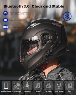 Foto 2 | Casco Ilm Negro para Motociclista-Venta Internacional