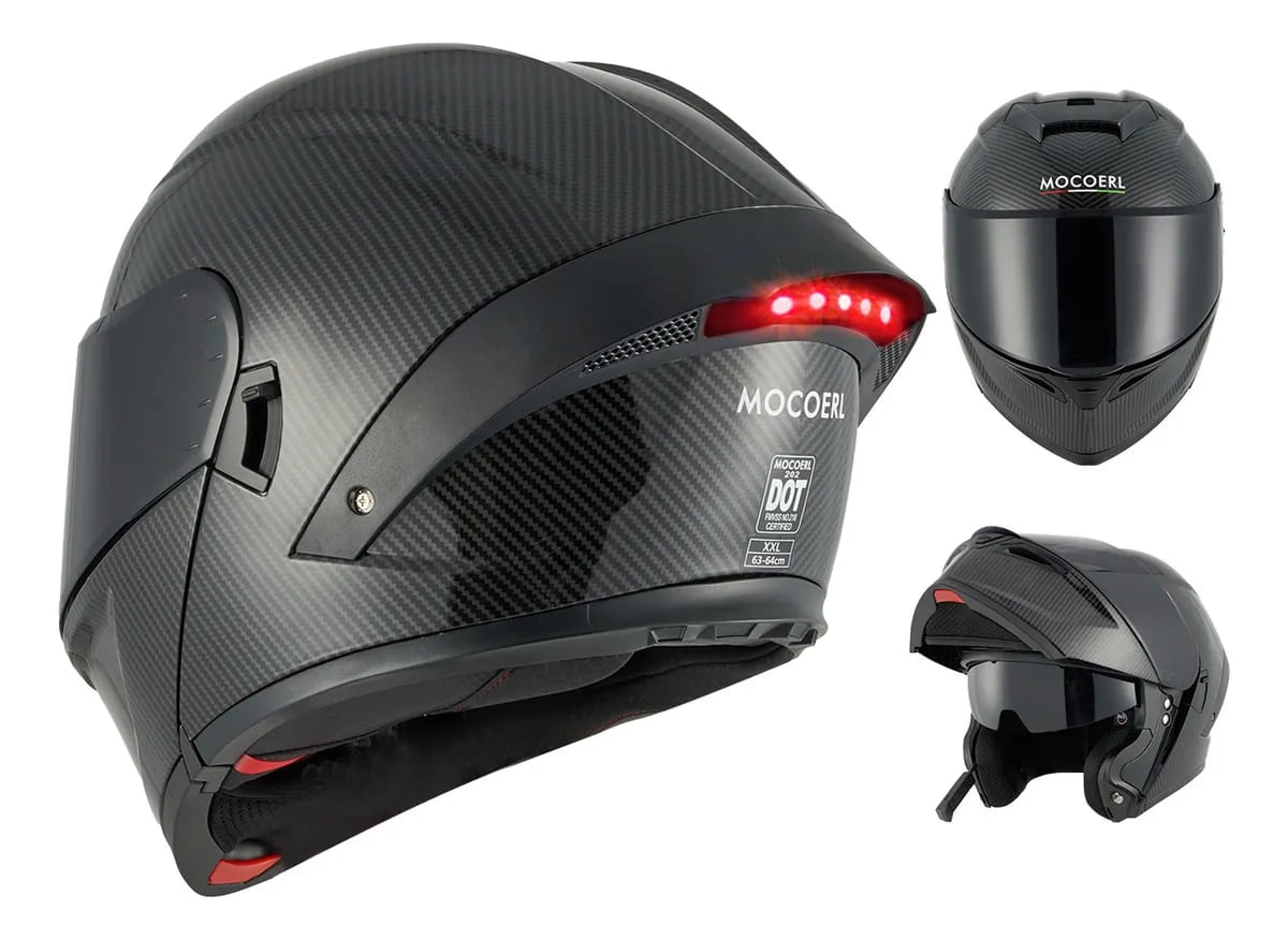 Foto 2 pulgar | Casco de Moto Mocoerl Flip-up Certificado Dot con Bluetooth