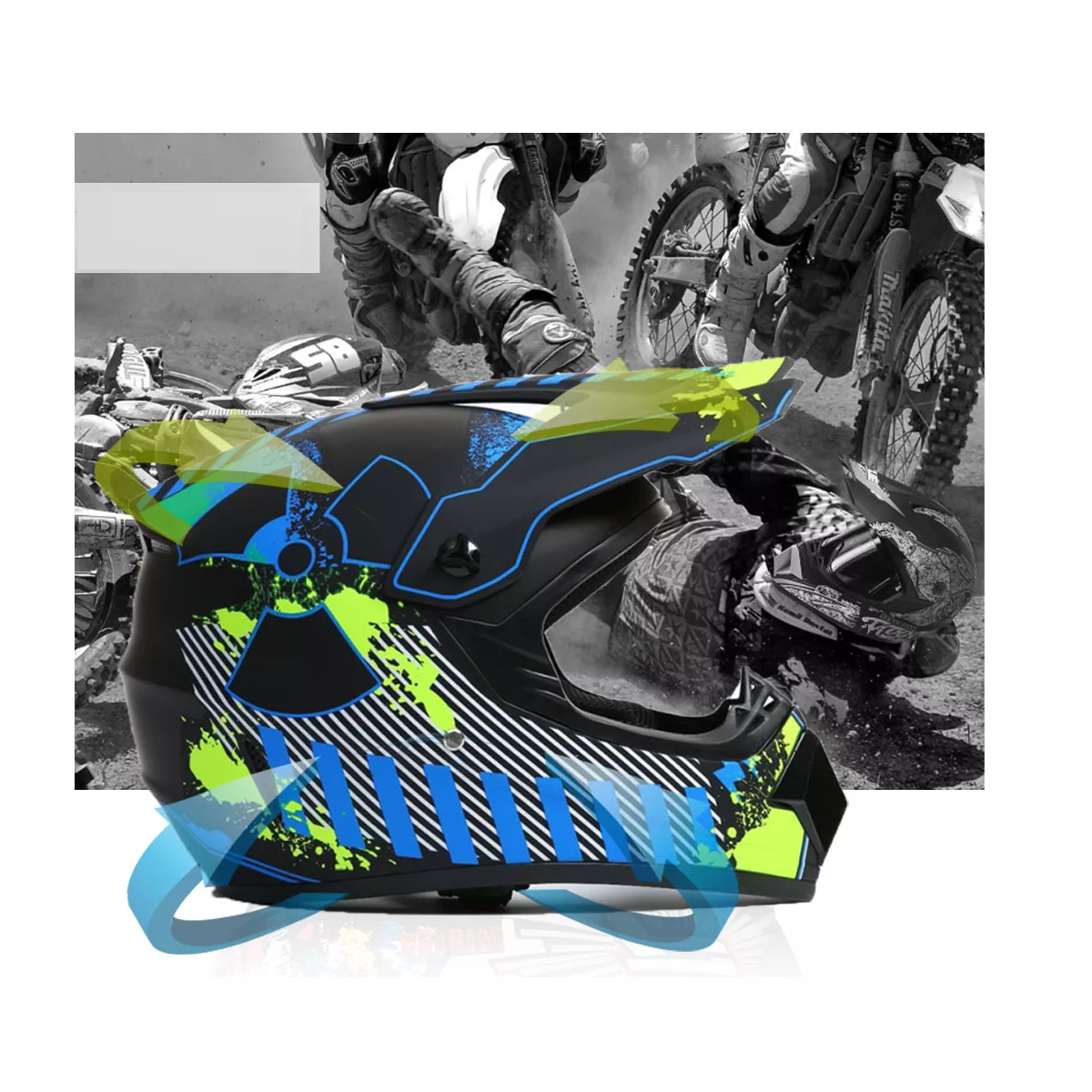 Foto 2 | Casco Para Motocicleta Todoterreno Certificado Dot Con Gafas Talla L Eo Safe Imports Esi-17014 Multicolor