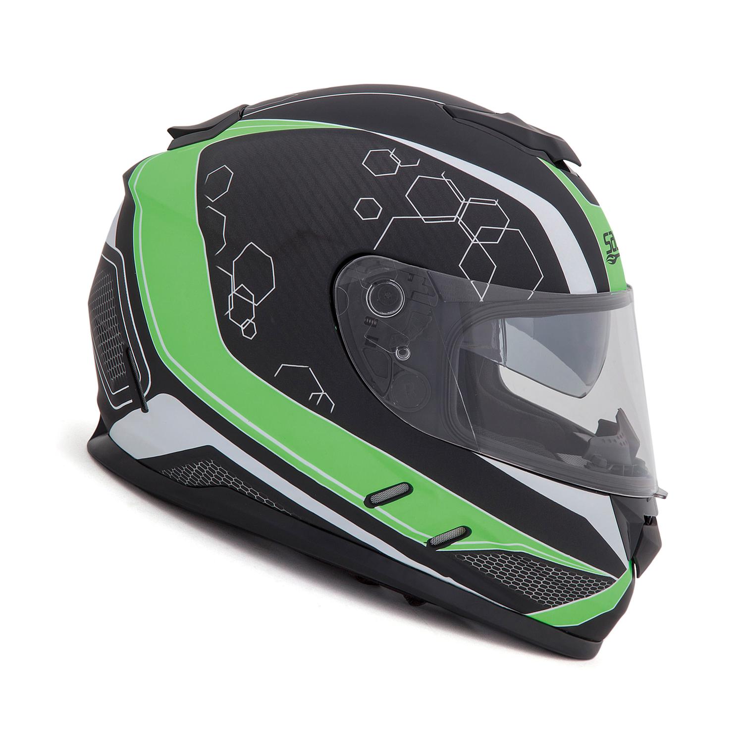 Casco para Moto Sayto Pro Racer Integral Talla XL color Verde $1,490