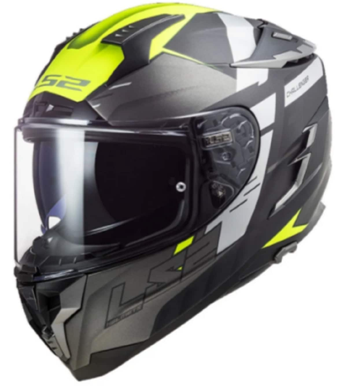 Casco Moto Ls2 Ff327 Challenger Hpfc Allert Titanio color Amarillo Talla S $6,674