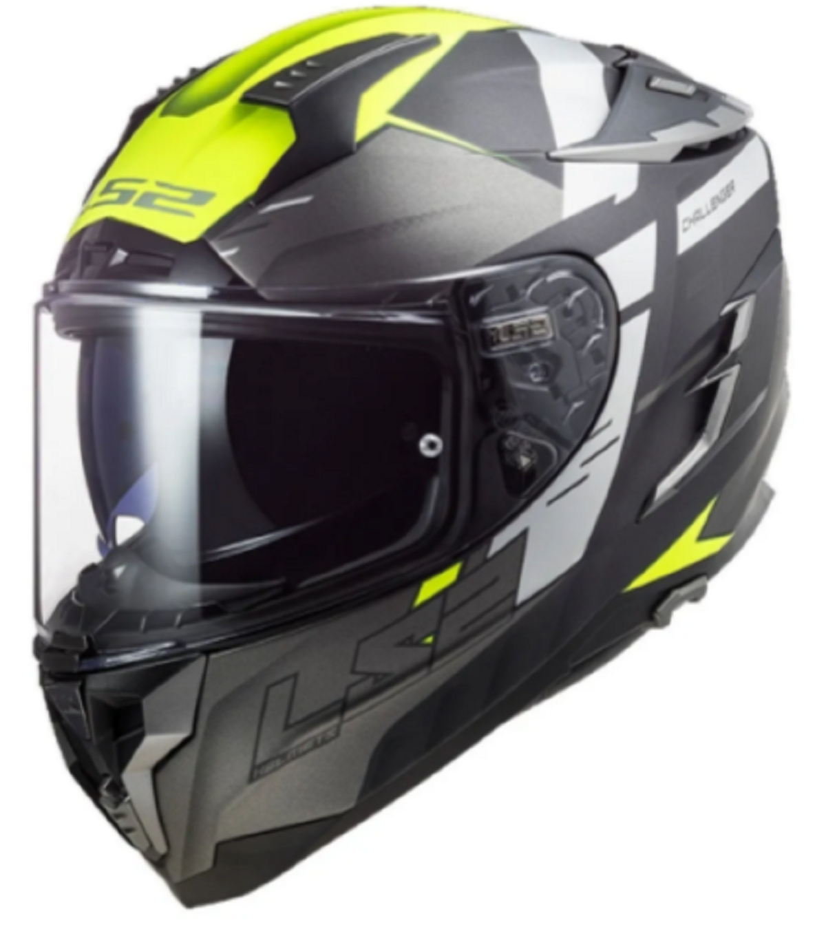 Casco Moto Ls2 Ff327 Challenger Hpfc Allert Titanio color Amarillo Talla S