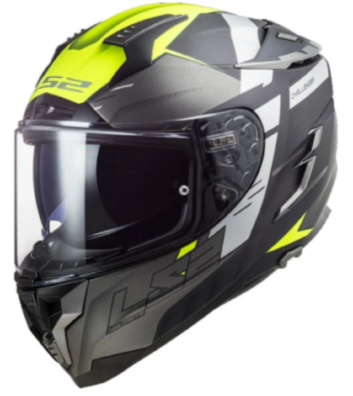 Casco Moto Ls2 Ff327 Challenger Hpfc Allert Titanio color Amarillo Talla L