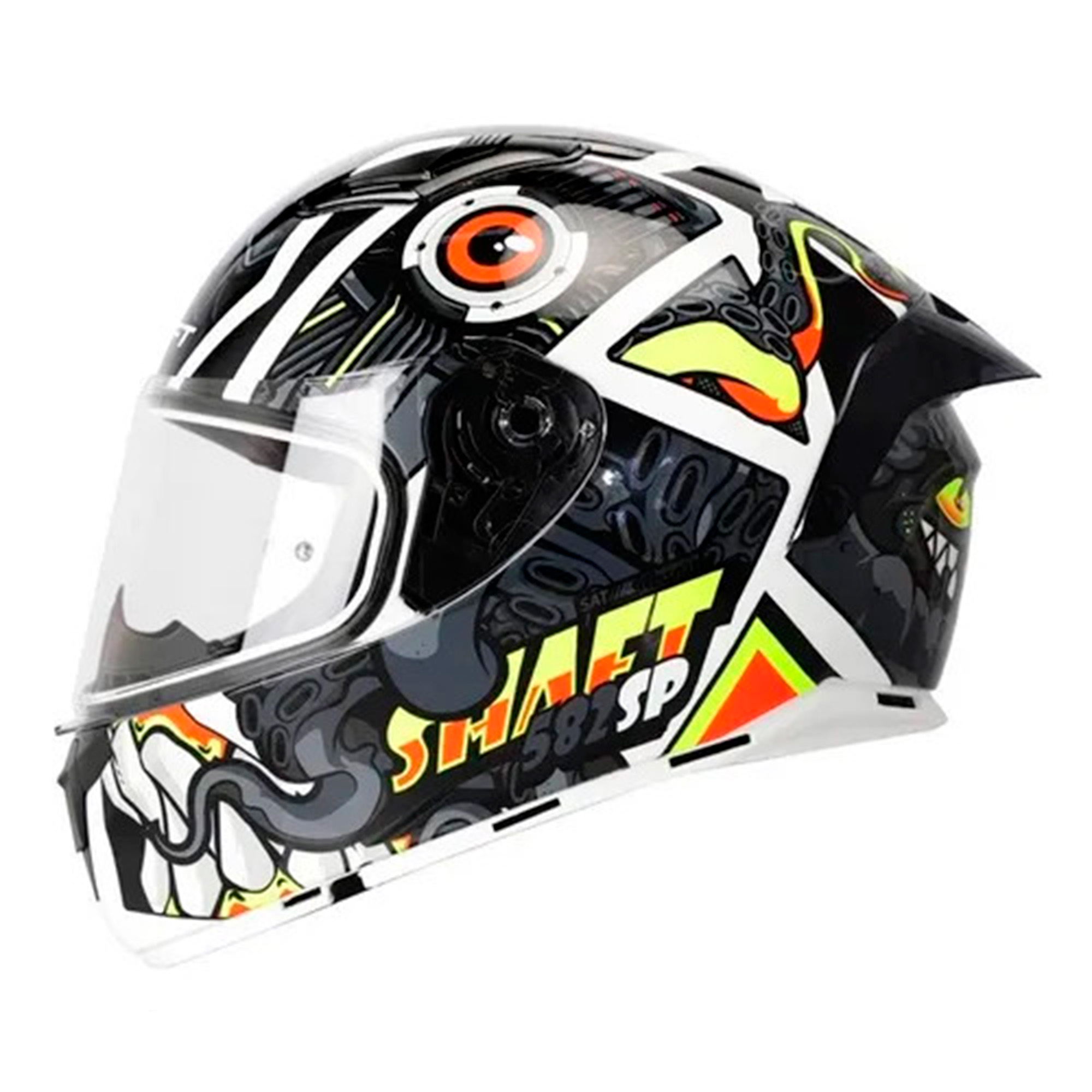 Foto 2 pulgar | Casco para Moto Shaft Comic Monster color Negro Integral Talla Xl