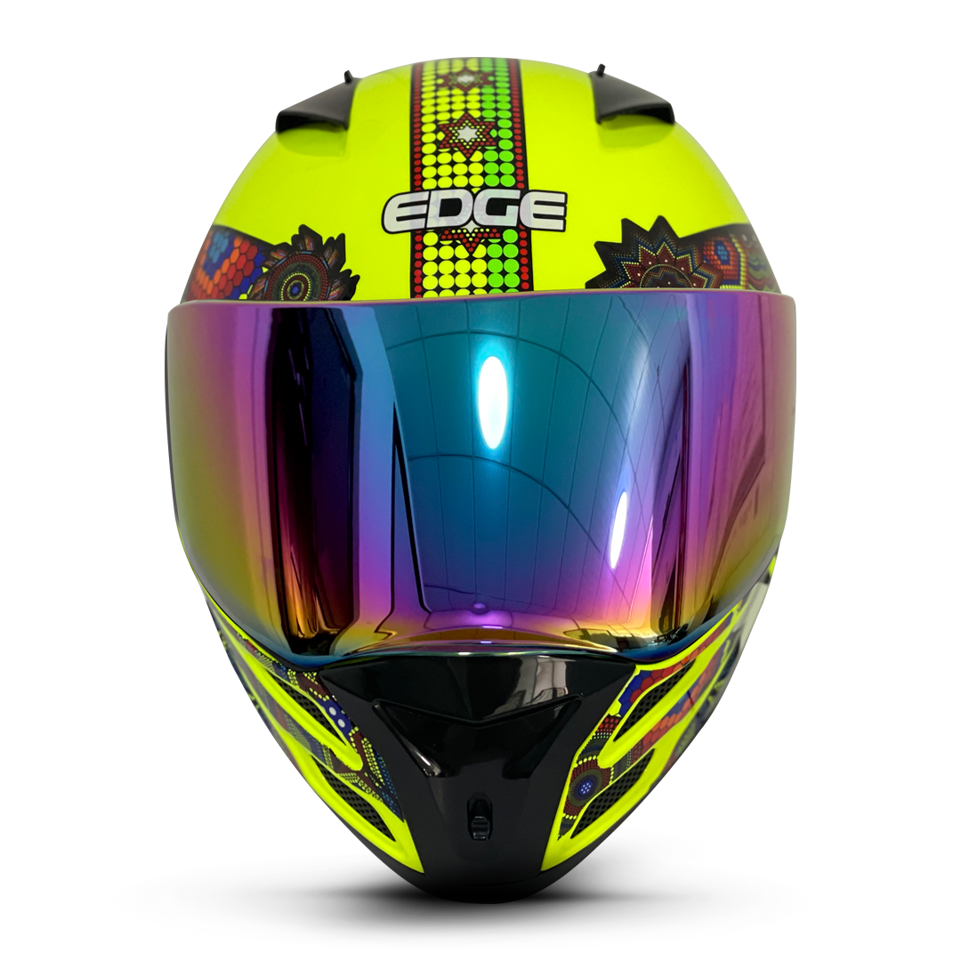 Foto 4 pulgar | Casco Integral Para Moto Edge Helmets Oficial Xamma Verde Certificado Dot Talla L