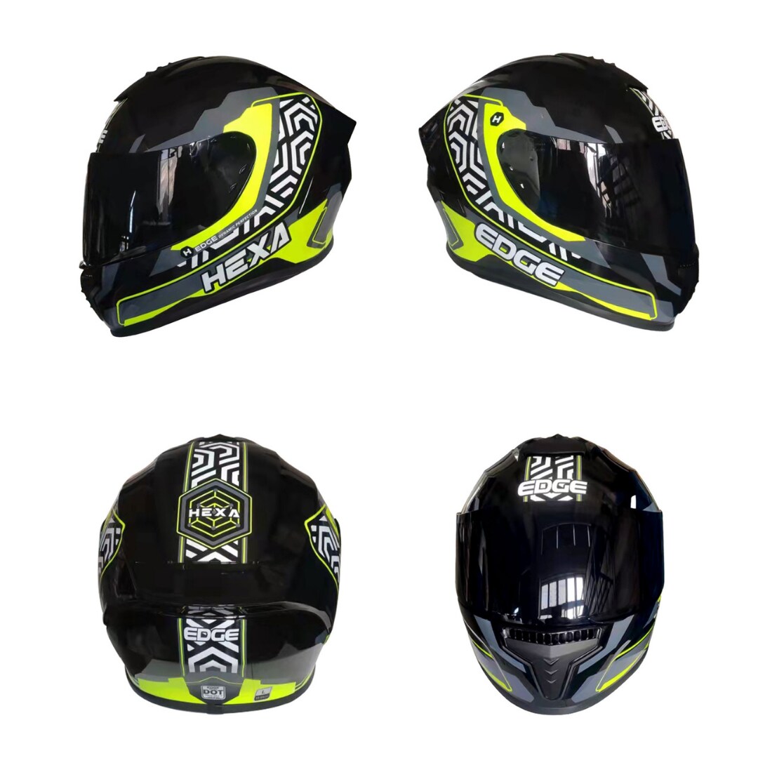 Casco Integral Para Moto Edge Helmets Oficial Hexa Color Verde