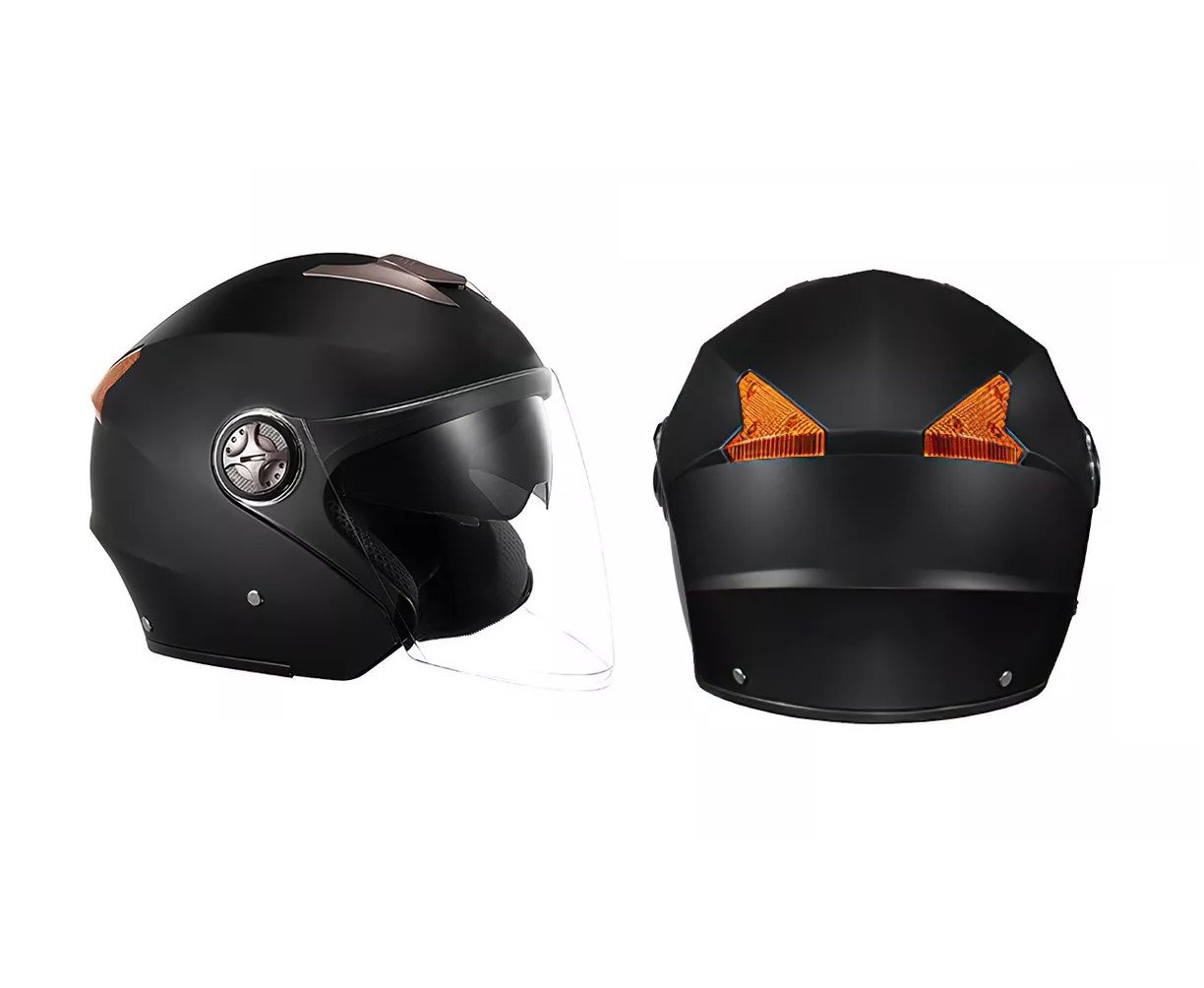 Casco Abatibles Motos Motocicleta Anti Niebla Espejo Doble Negro