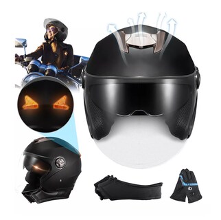 Foto 2 | Casco Abatibles Motos Motocicleta Anti Niebla Espejo Doble Negro