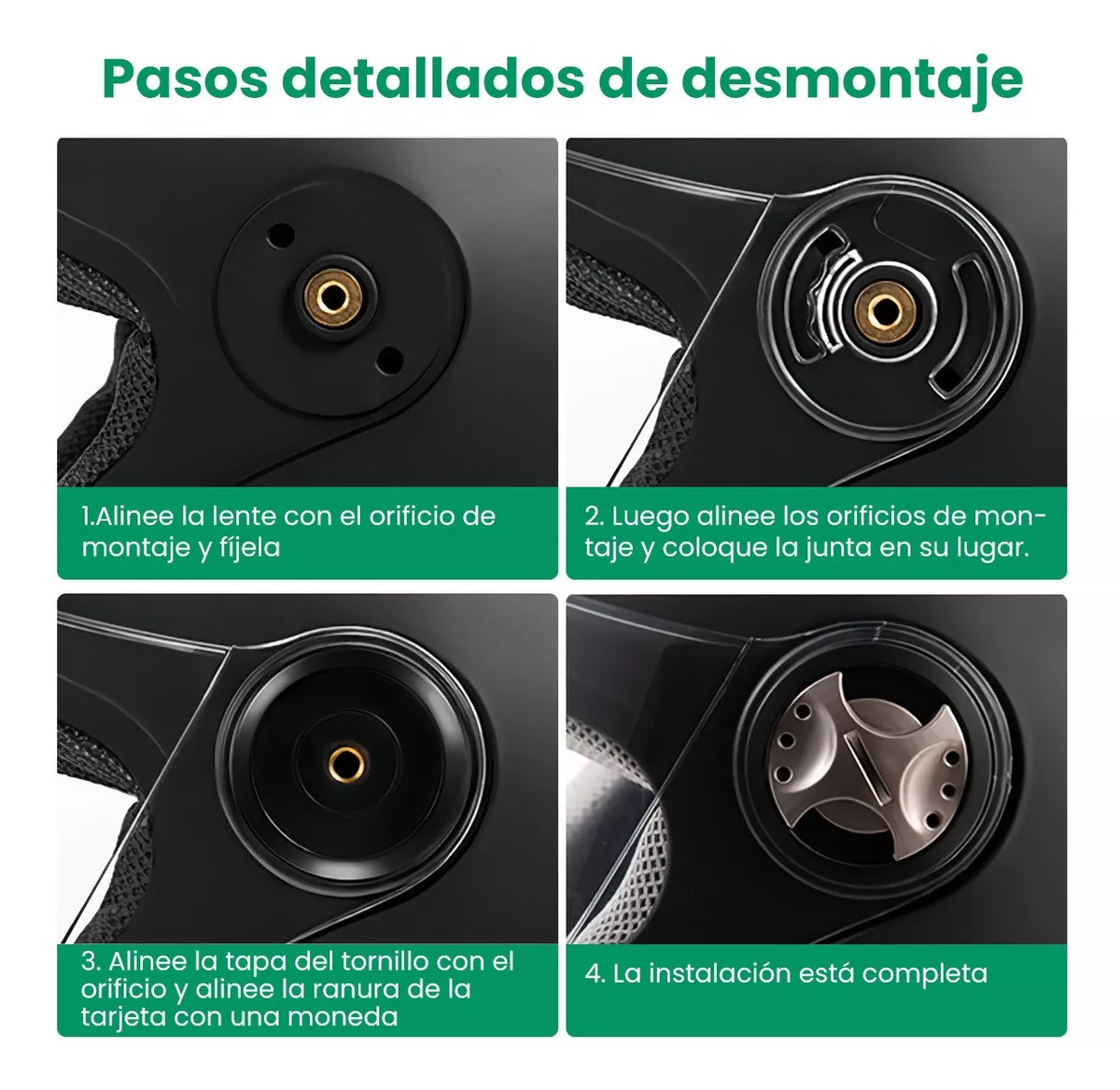 Foto 6 pulgar | Casco Abatibles Motos Motocicleta Anti Niebla Espejo Doble Negro