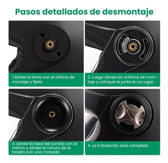Foto 5 | Casco Abatibles Motos Motocicleta Anti Niebla Espejo Doble Negro