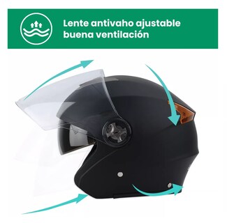 Foto 6 | Casco Abatibles Motos Motocicleta Anti Niebla Espejo Doble Negro