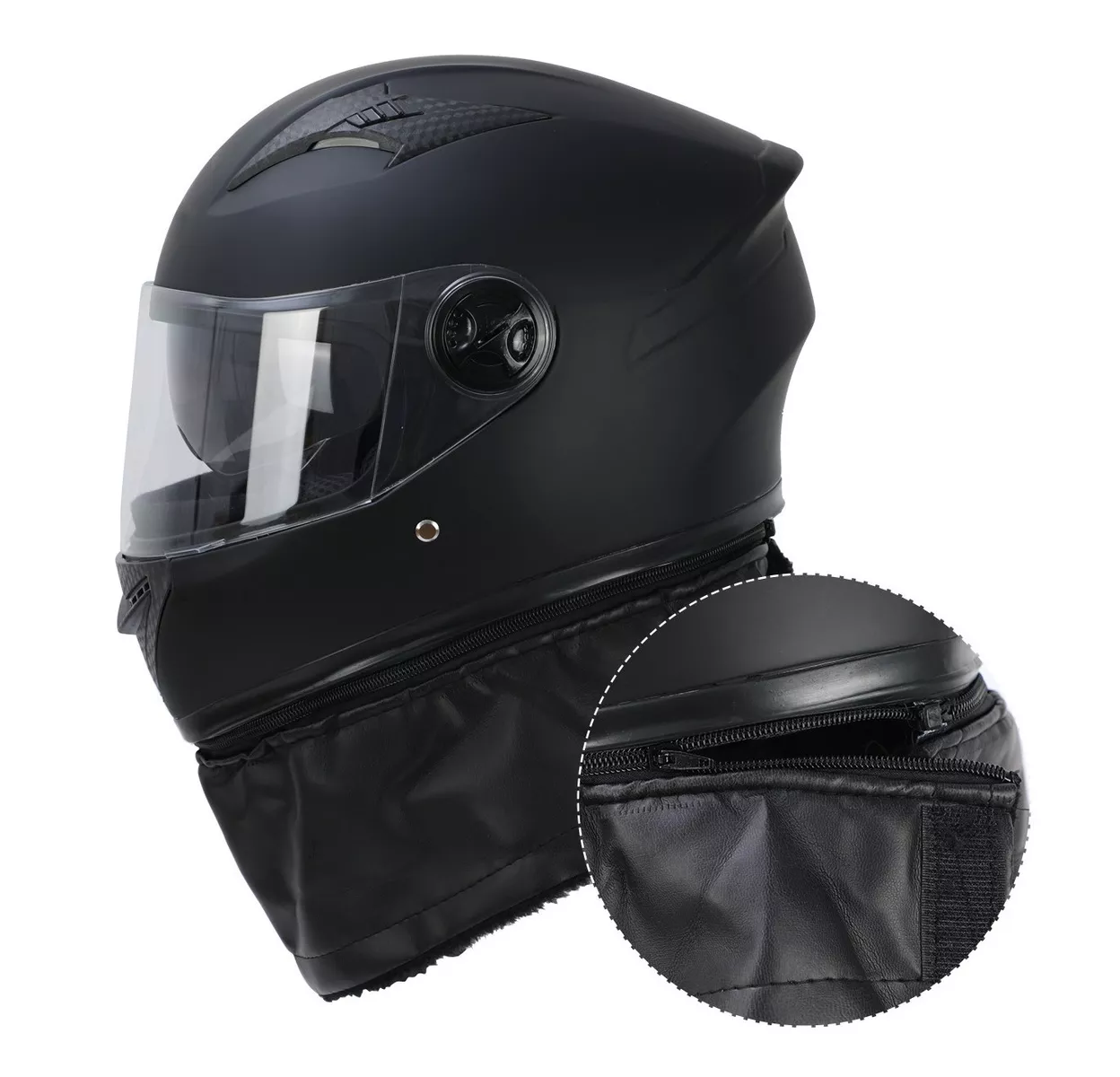 Foto 4 pulgar | Casco Abatible BELUG para Motociclista Anti Niebla Espejo Doble Negro