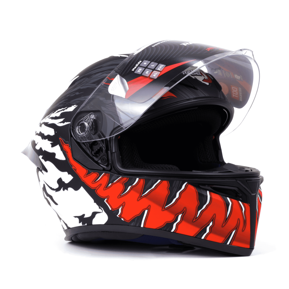 Foto 4 pulgar | Casco para Motociclista Rasen CAS-CER-10102 Negro