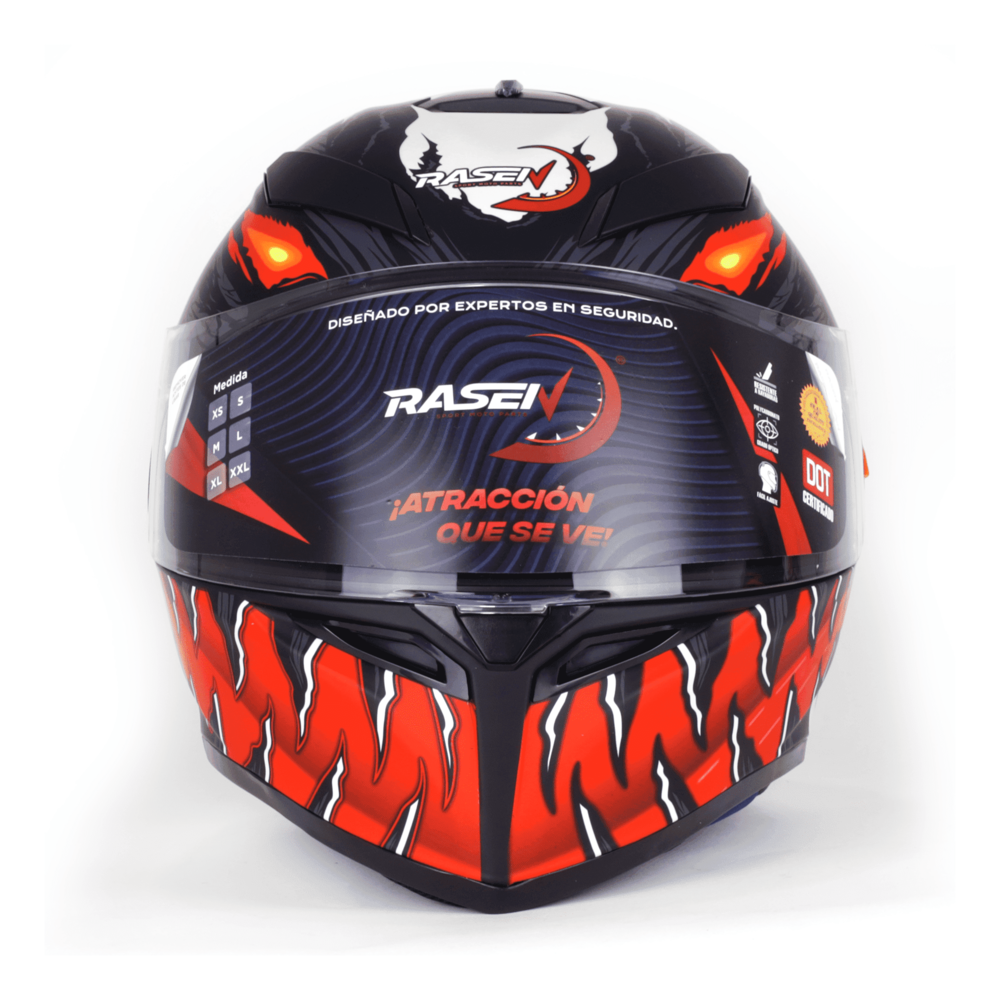 Foto 6 | Casco para Motociclista Rasen CAS-CER-10102 Negro