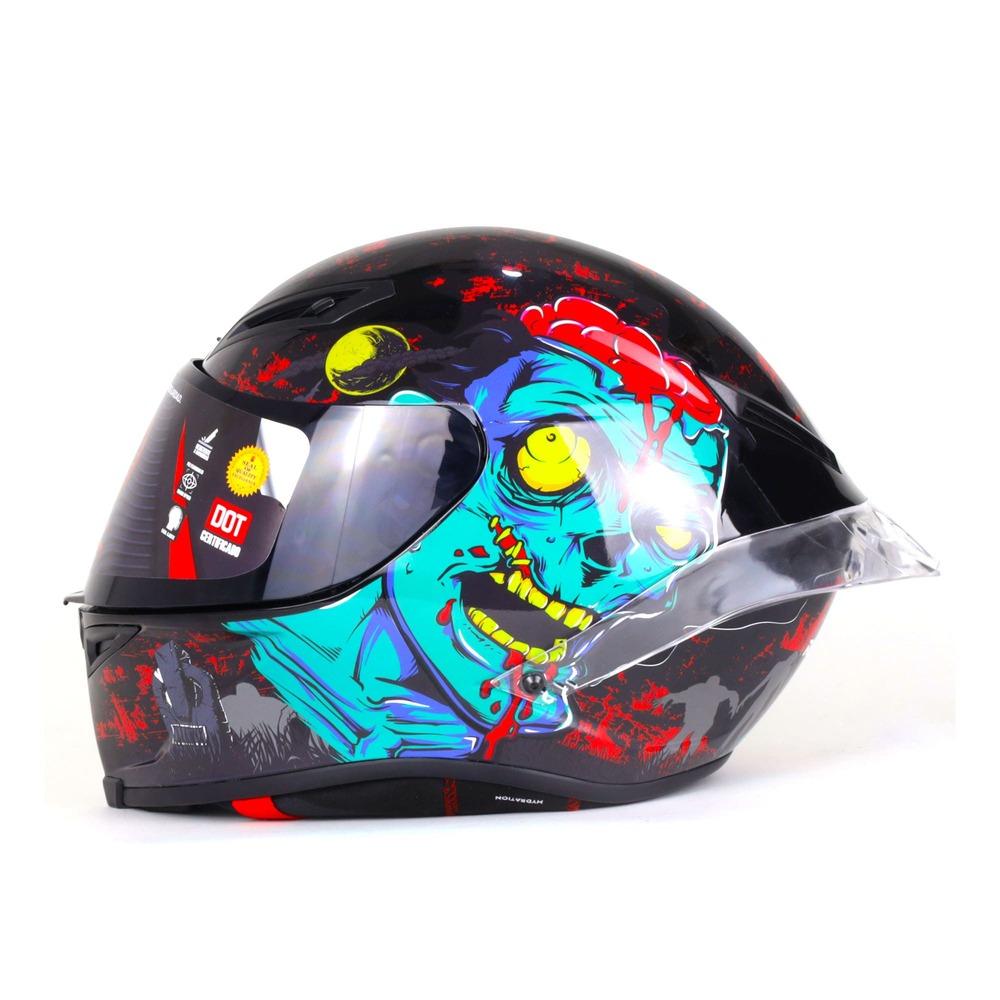 Casco Rasen CAS-CER-10201 para Motocicleta Cerrado Certificación Dot Zombie