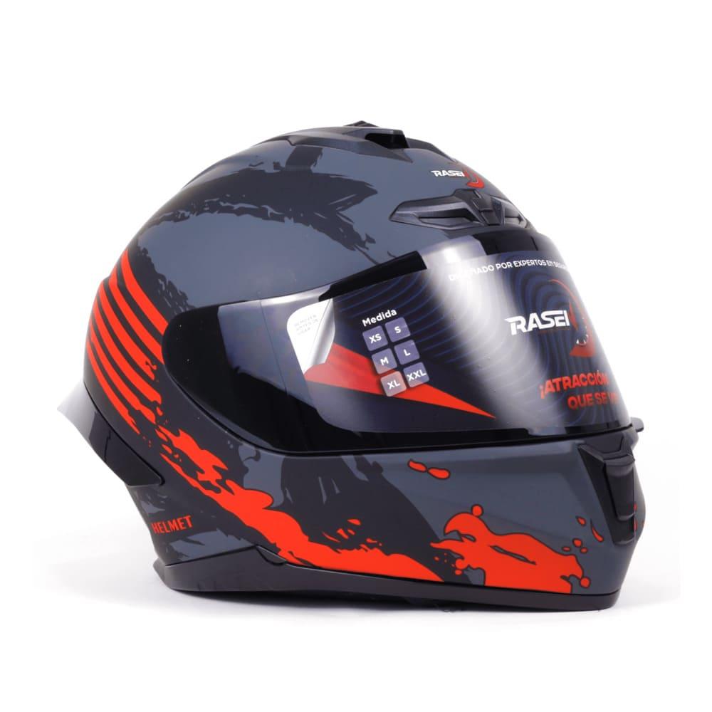 Foto 5 | Casco Cerrado Rasen CAS-CER-10001 Negro con Franjas Rojas para Motociclista