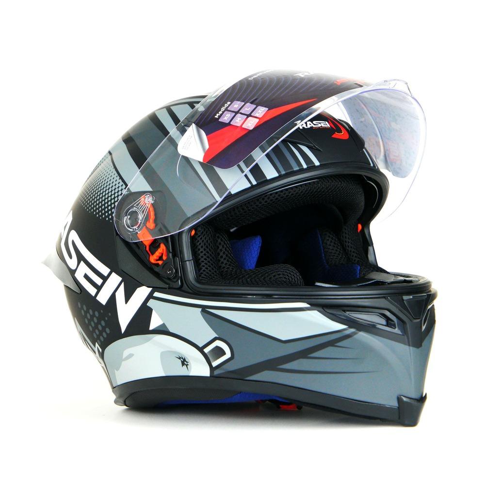 Foto 7 | Casco para Motociclista Rasen CAS-CER-10101 Negro con Gris