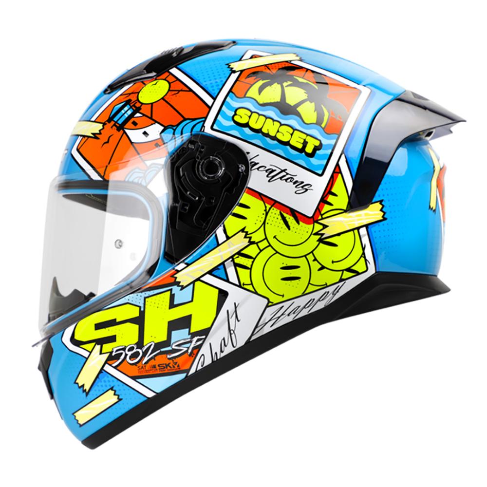 Foto 2 pulgar | Casco Integral para Motociclista Shaft SH 582 SP PICTURES Multicolor Talla XL