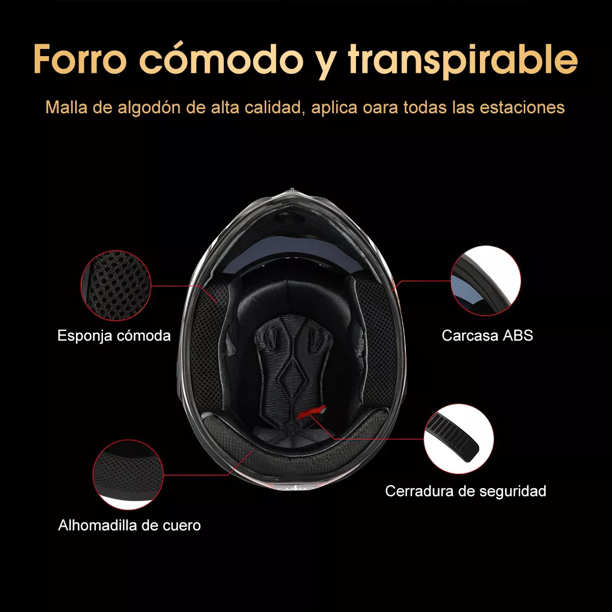 Foto 4 pulgar | Casco para Motociclista Eo Safe Imports ESI-7960 color Negro Visor Abatible