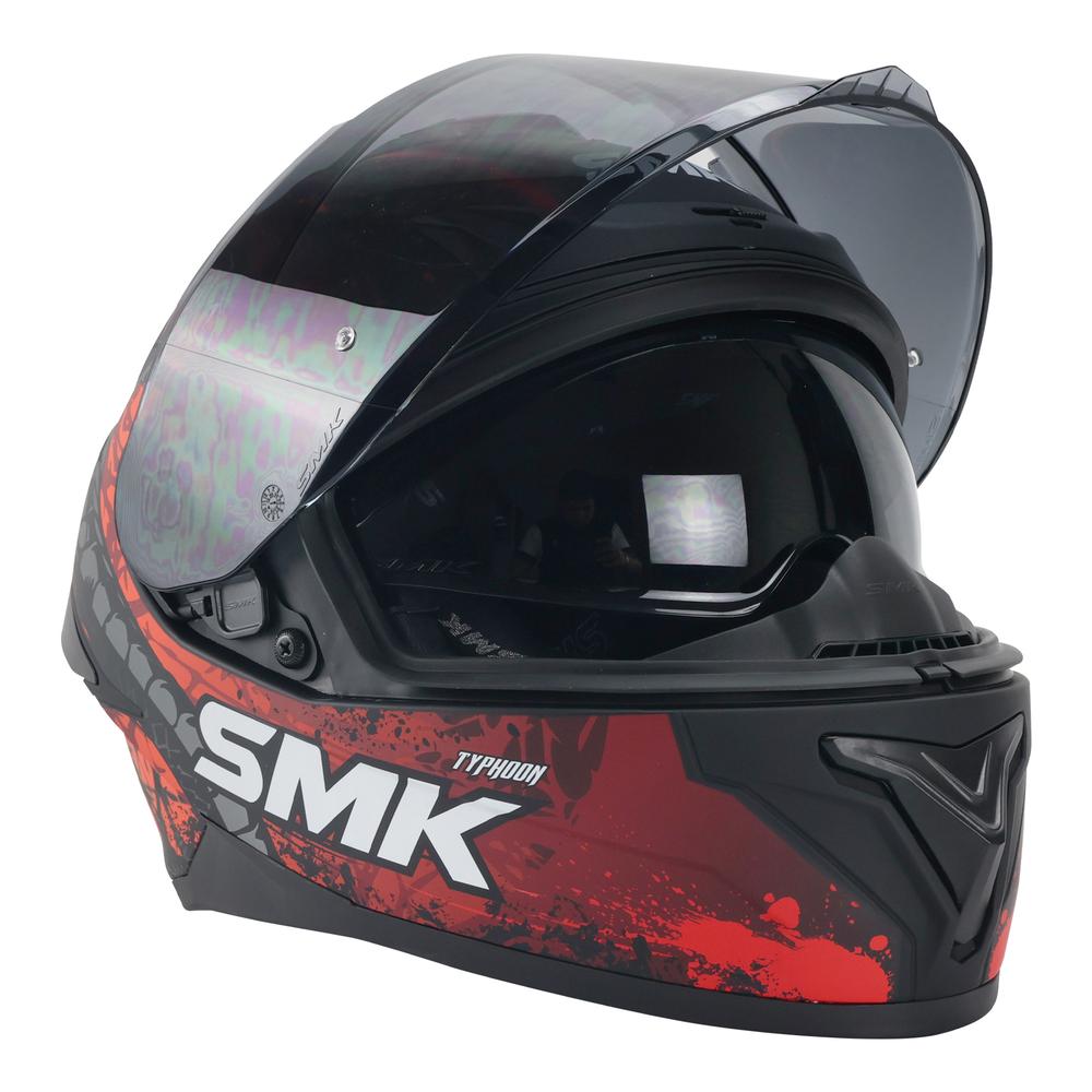 Foto 5 | Casco Smk Typhoon Rojo Mate Ma273 Mica Humo Cerrado Svs