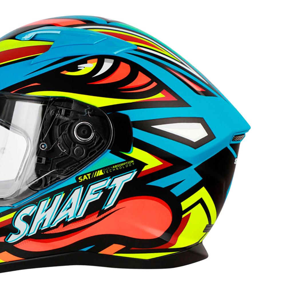 Foto 4 pulgar | Casco para Moto Atom Azul Mate Shaft