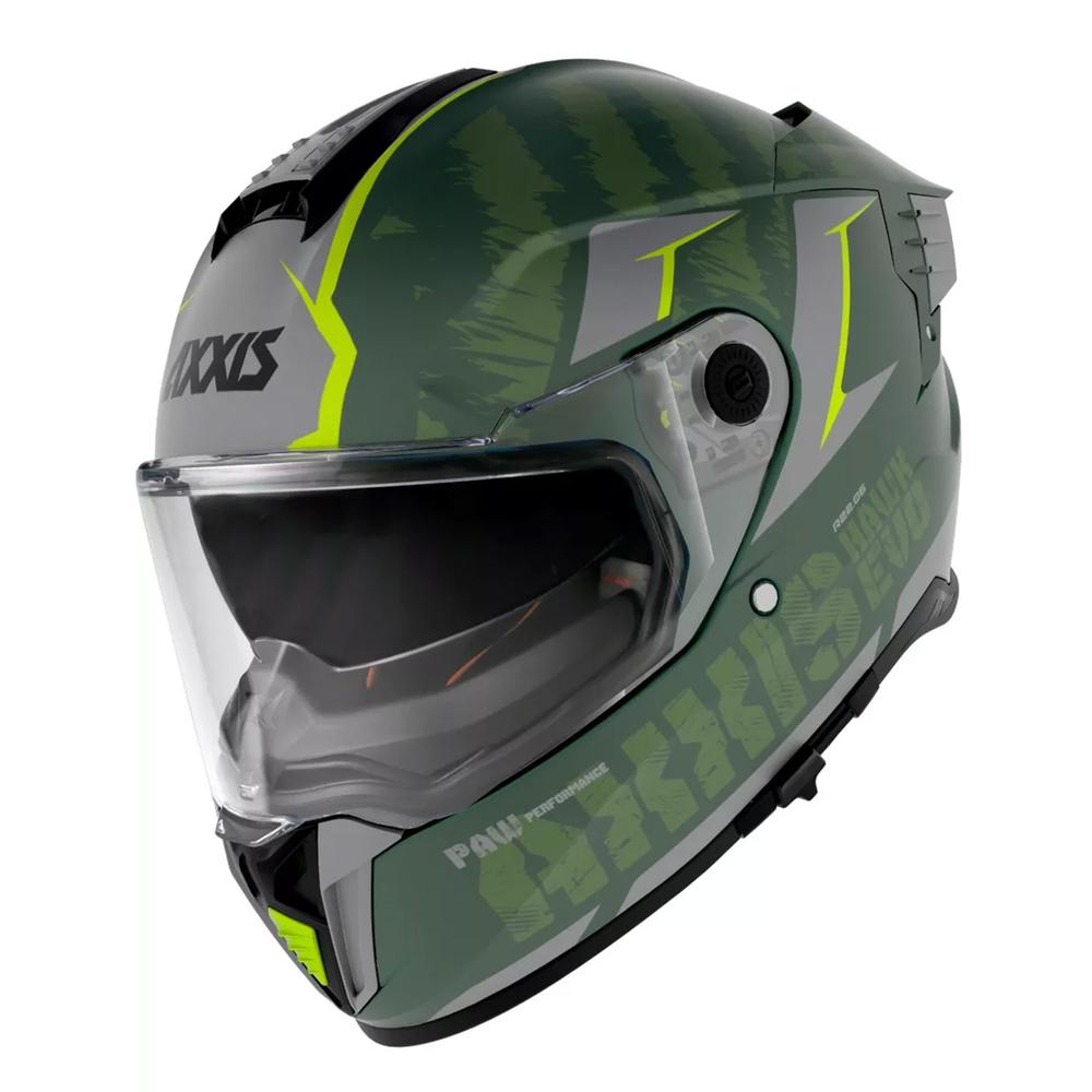 Casco Verde Mate Talla M Hawk Paw C6 Axxis para Moto