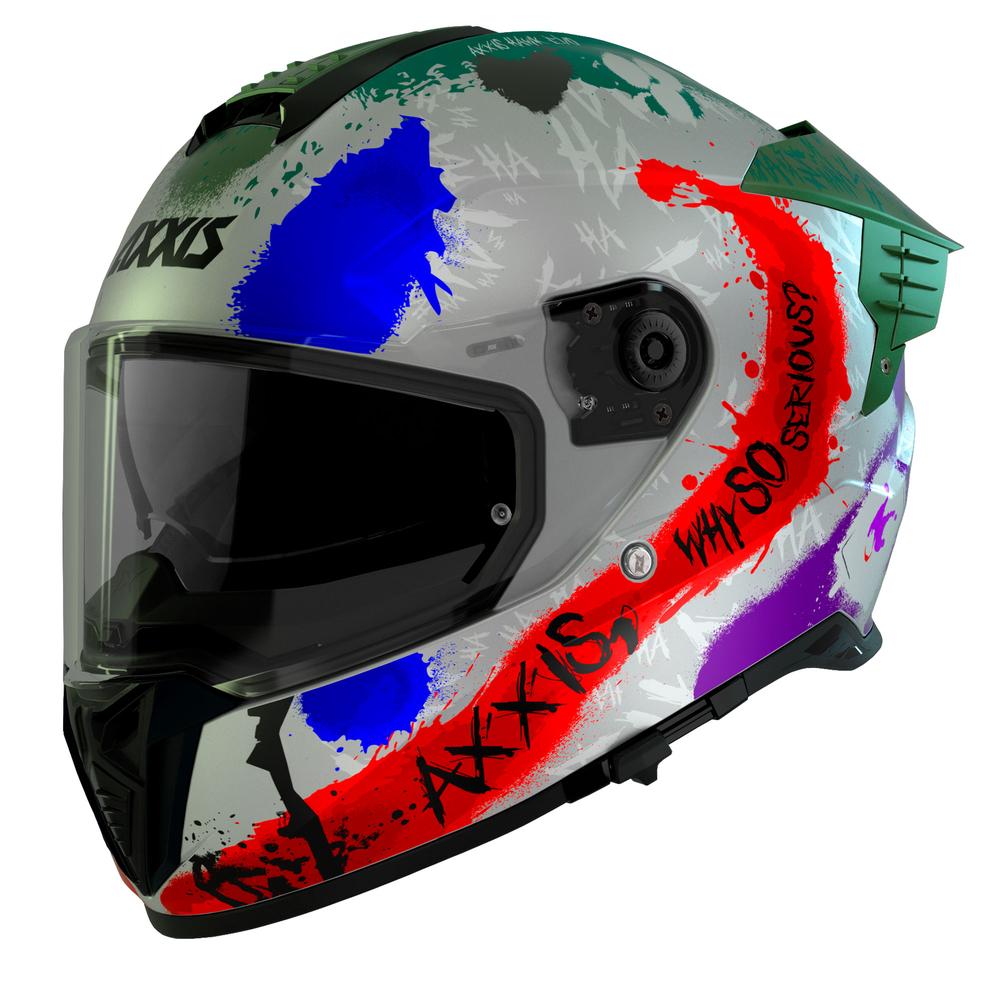 Foto 3 pulgar | Casco para Moto Axxis Gris Talla S Hawk Sick Joke