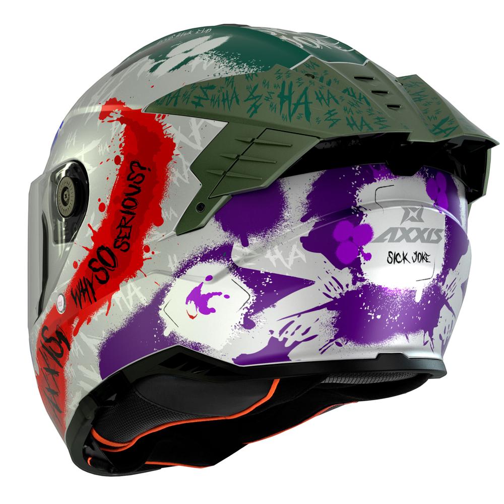 Foto 4 pulgar | Casco para Moto Axxis Gris Talla S Hawk Sick Joke