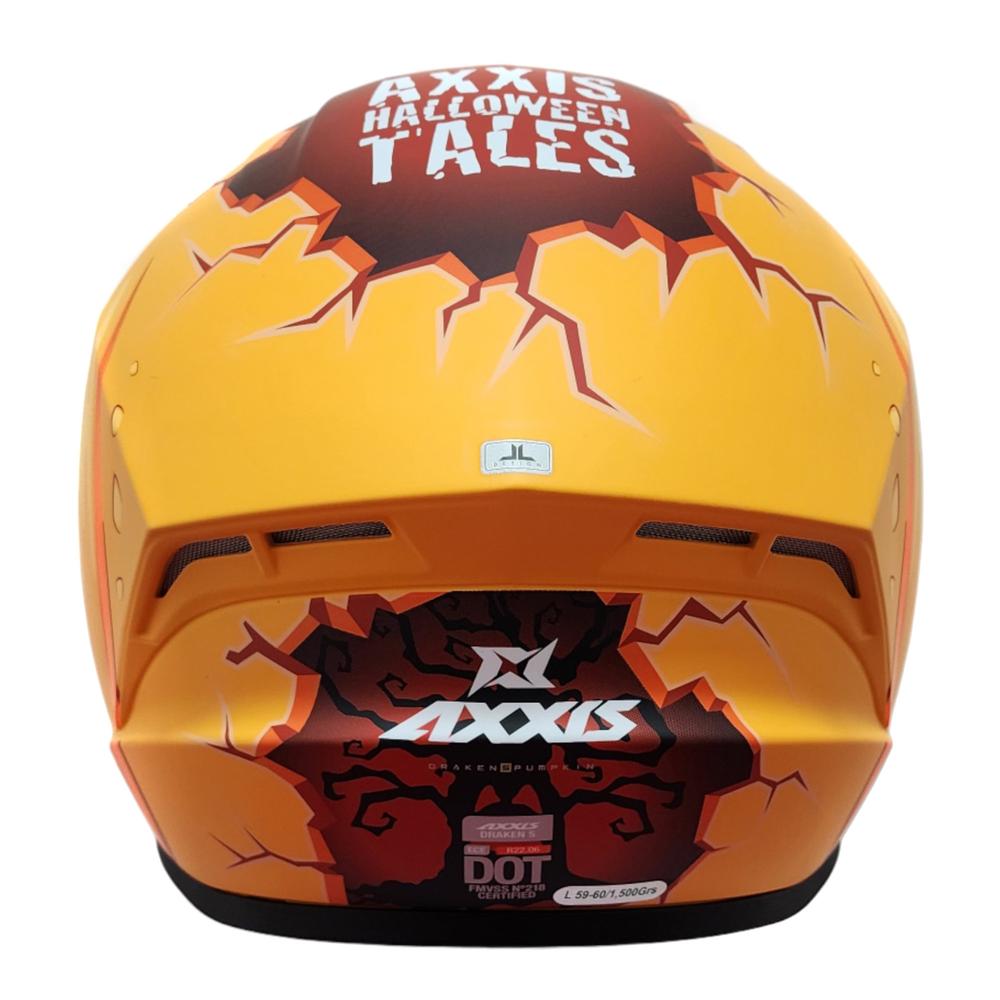 Foto 4 pulgar | Casco para Moto Axxis Talla Xl Draken Pumpkin Naranja Matte