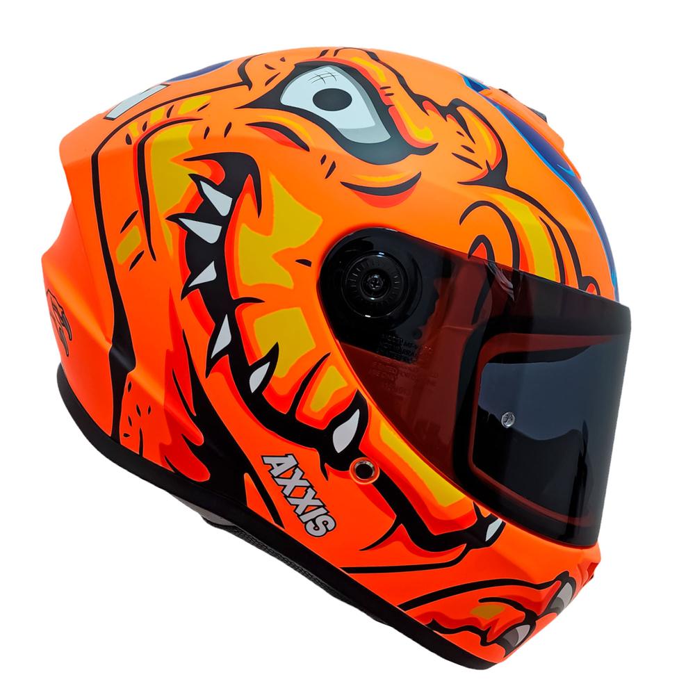 Foto 4 pulgar | Casco Cerrado Para Motociclista Axxis Draken C4 Naranja