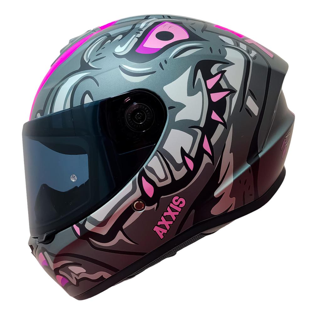 Foto 2 pulgar | Casco Cerrado Para Motociclista Axxis Draken Dinotoon B8 Rosa