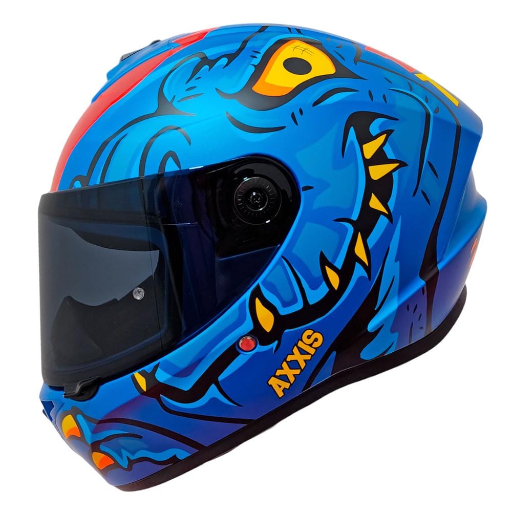 Casco Cerrado Para Motociclista Axxis Draken Dinotoon C7 Azul $1,900