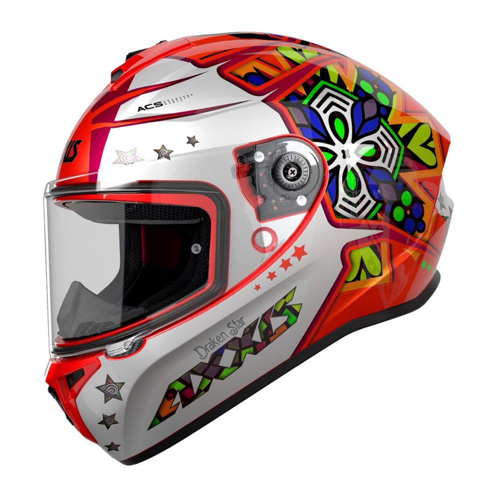 Casco Cerrado Para Motociclista Axxis Draken Star C5 Rojo $1,900