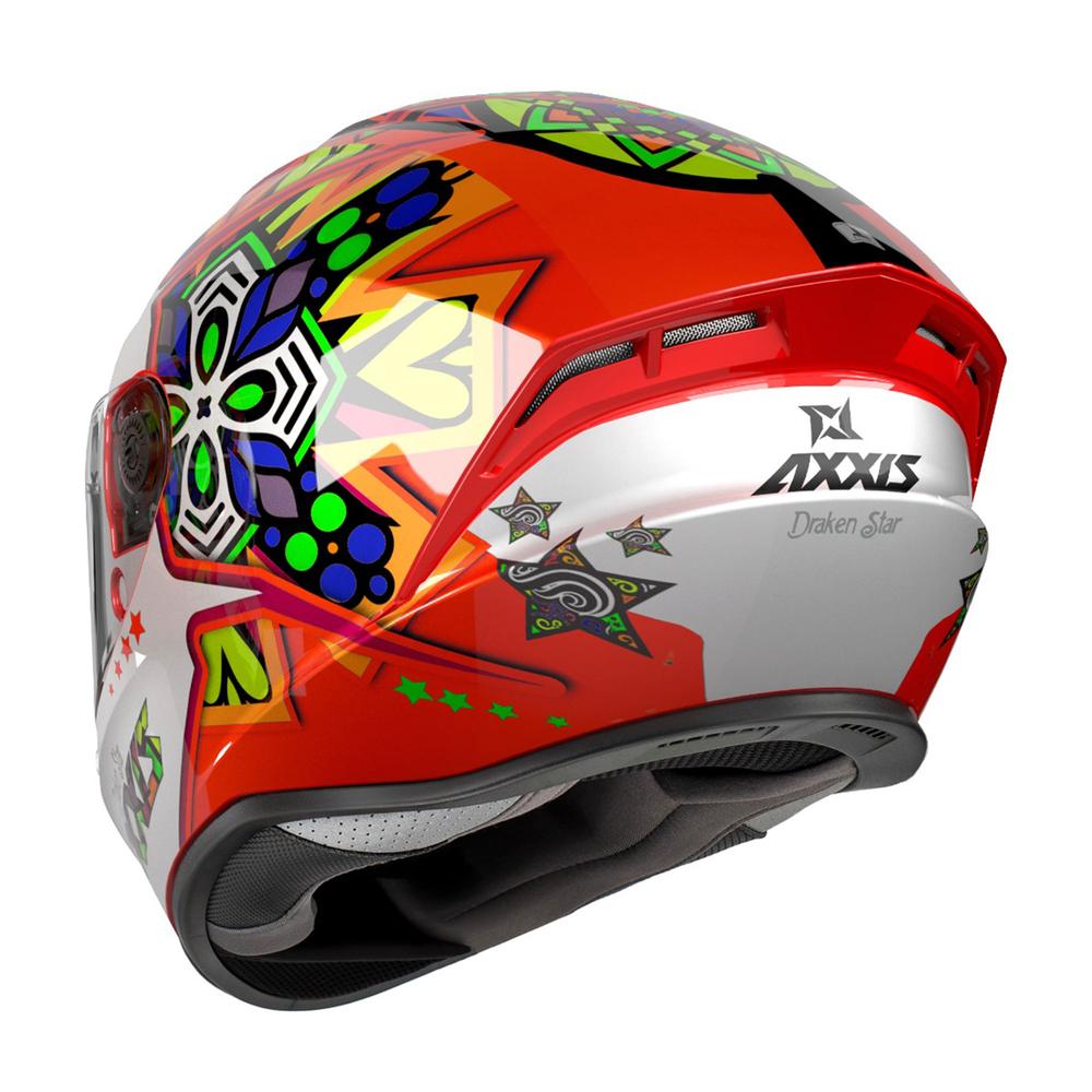 Foto 3 pulgar | Casco Cerrado Para Motociclista Axxis Draken Star C5 Rojo