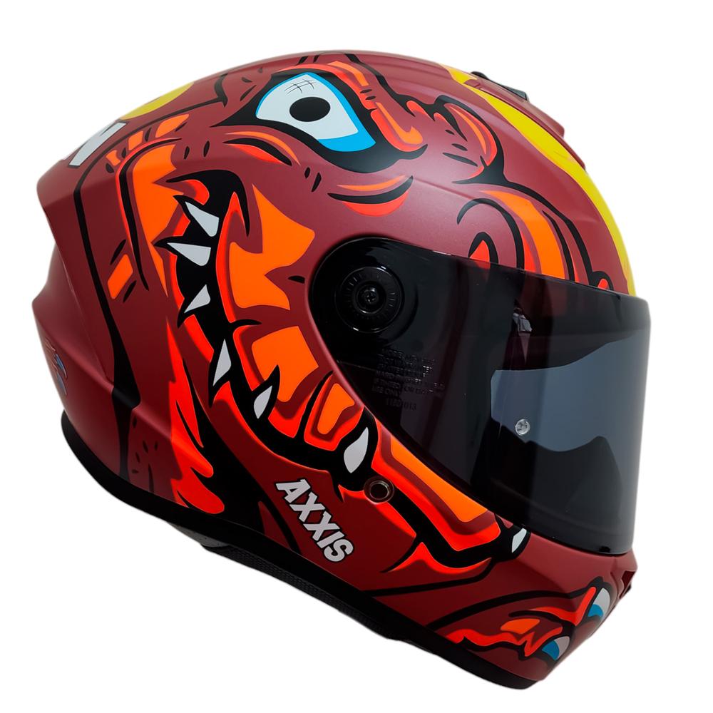 Foto 4 pulgar | Casco Cerrado Para Motociclista Axxis Draken Dinotoon C5 Naranja