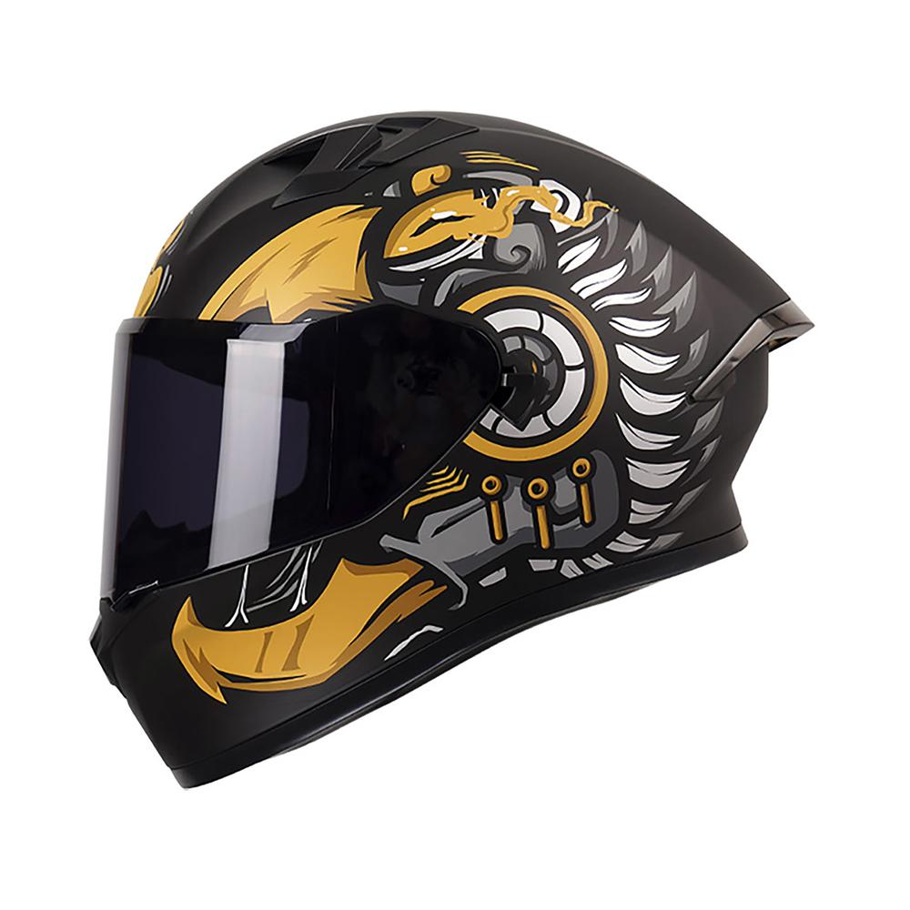 Casco Roda Course Negro Dorado Divine Mate Mica Humo Cerrado Svs Negro