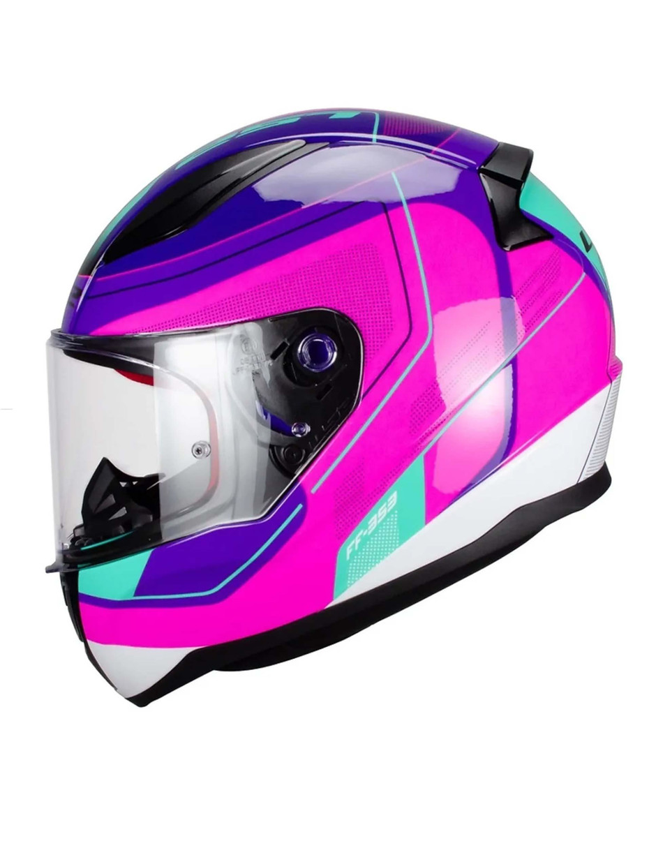 Foto 2 pulgar | Casco para Motocilista LS2 FF353 Rapid 2 Graphic Rosa con Morado