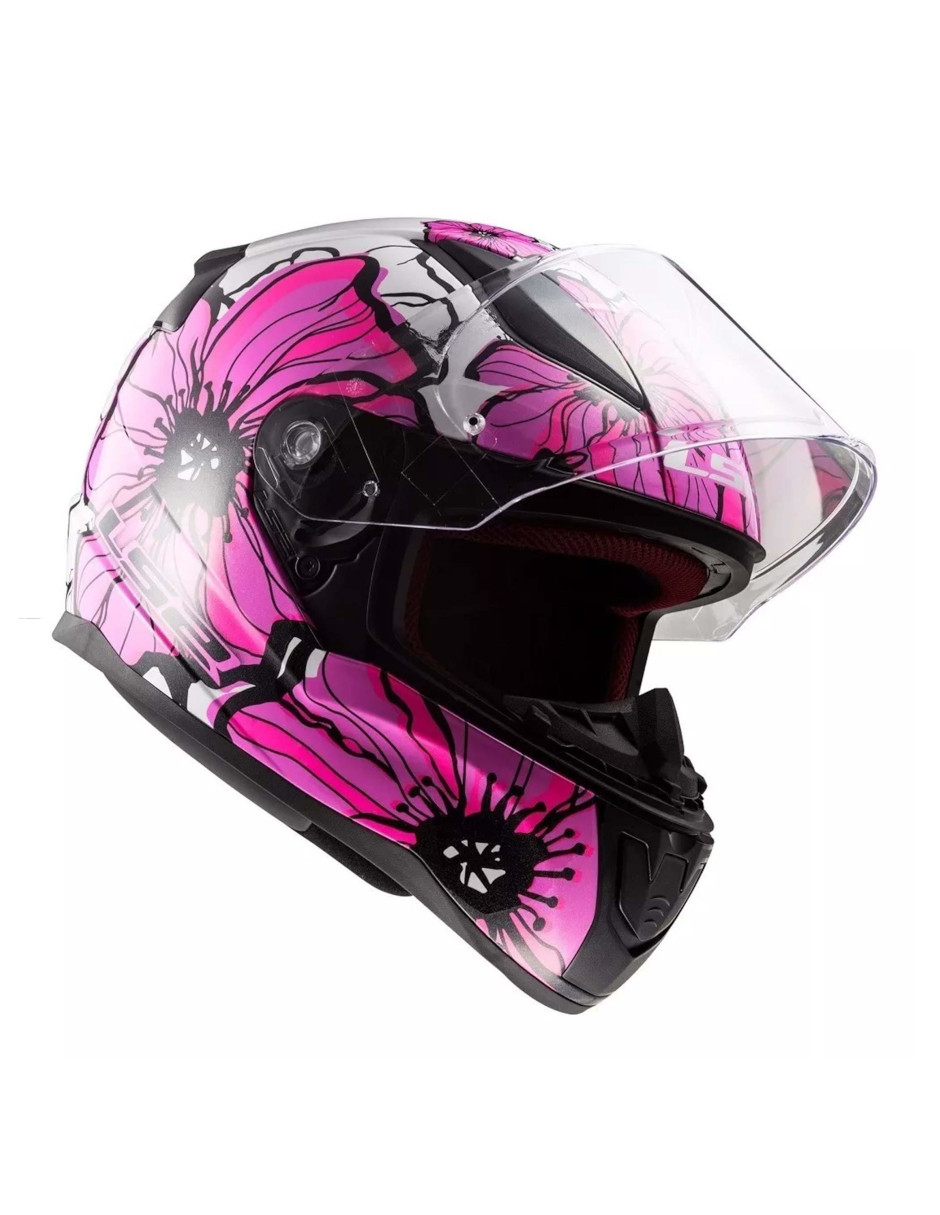 Foto 3 pulgar | Casco Para Moto Ls2 Ff353 Rapid 2 Poppies Rosa/ Blanco