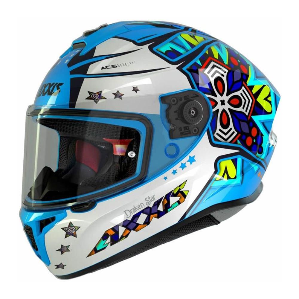 Foto 2 pulgar | Casco para Motociclista Axxis Draken Star Azul Talla M