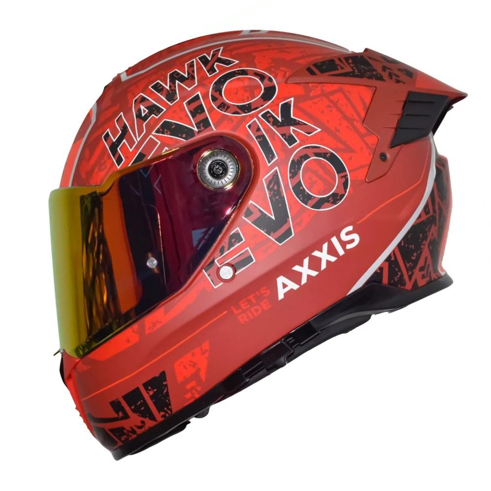 Casco Axxis Hawk Let's Ride Rojo Talla L para Motociclista