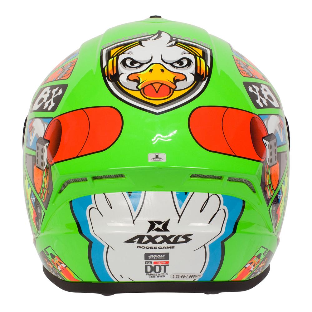 Foto 3 pulgar | Casco Axxis Draken Goose Verde Talla M para Motociclista