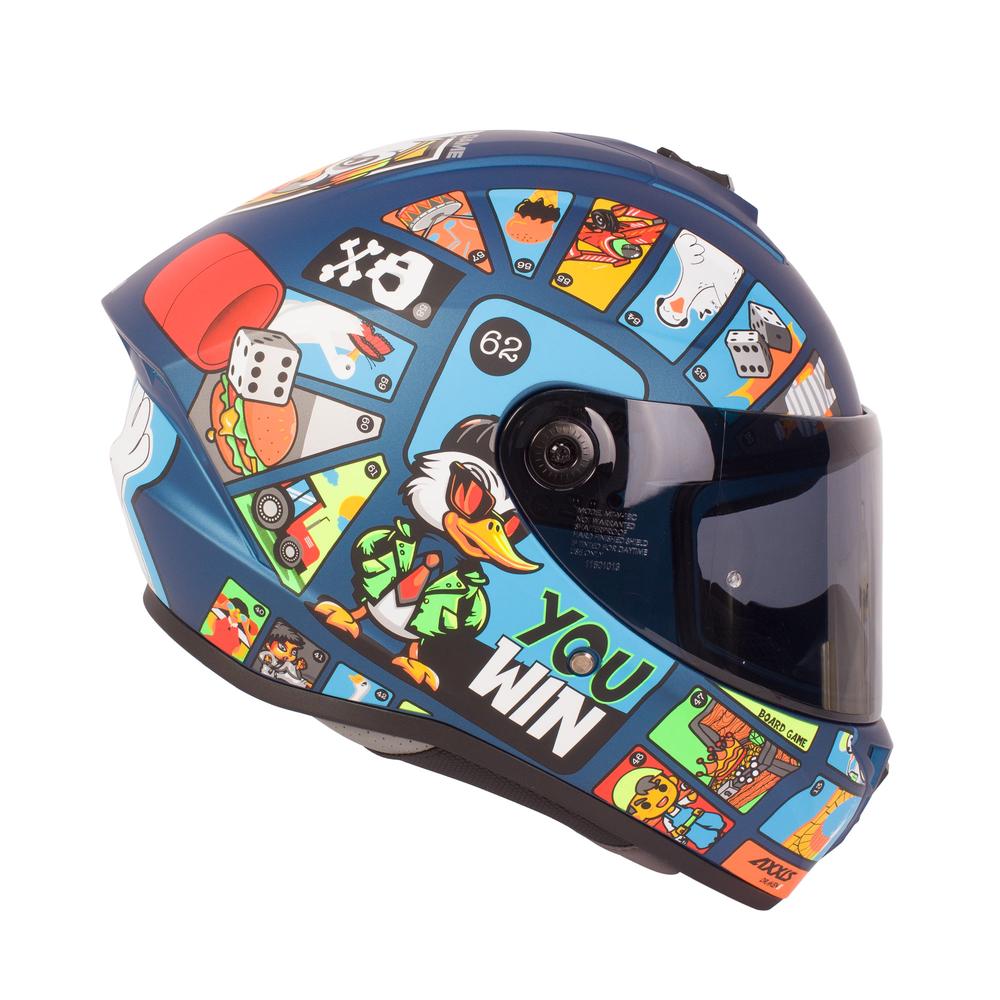 Foto 4 pulgar | Casco Axxis Draken Goose Azul Talla M para Motociclista