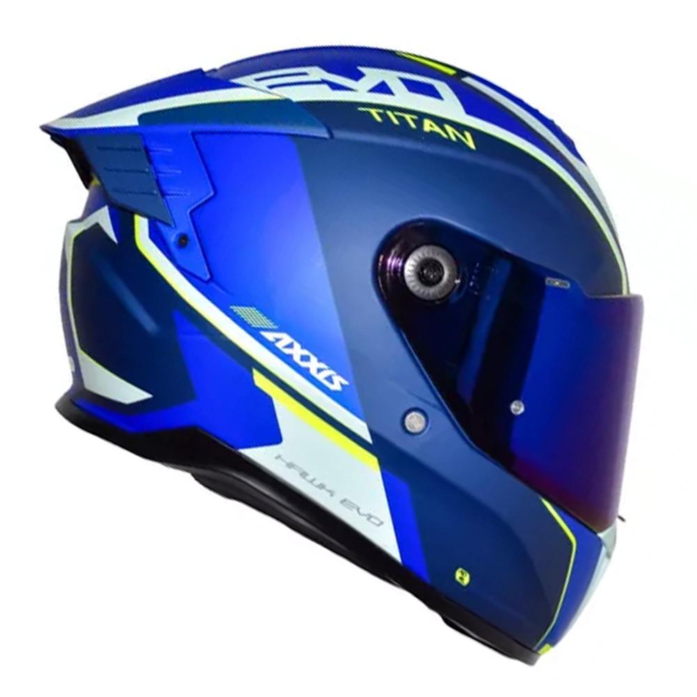 Foto 2 pulgar | Casco Axxis Hawk Titan Azul Talla M para Motociclista