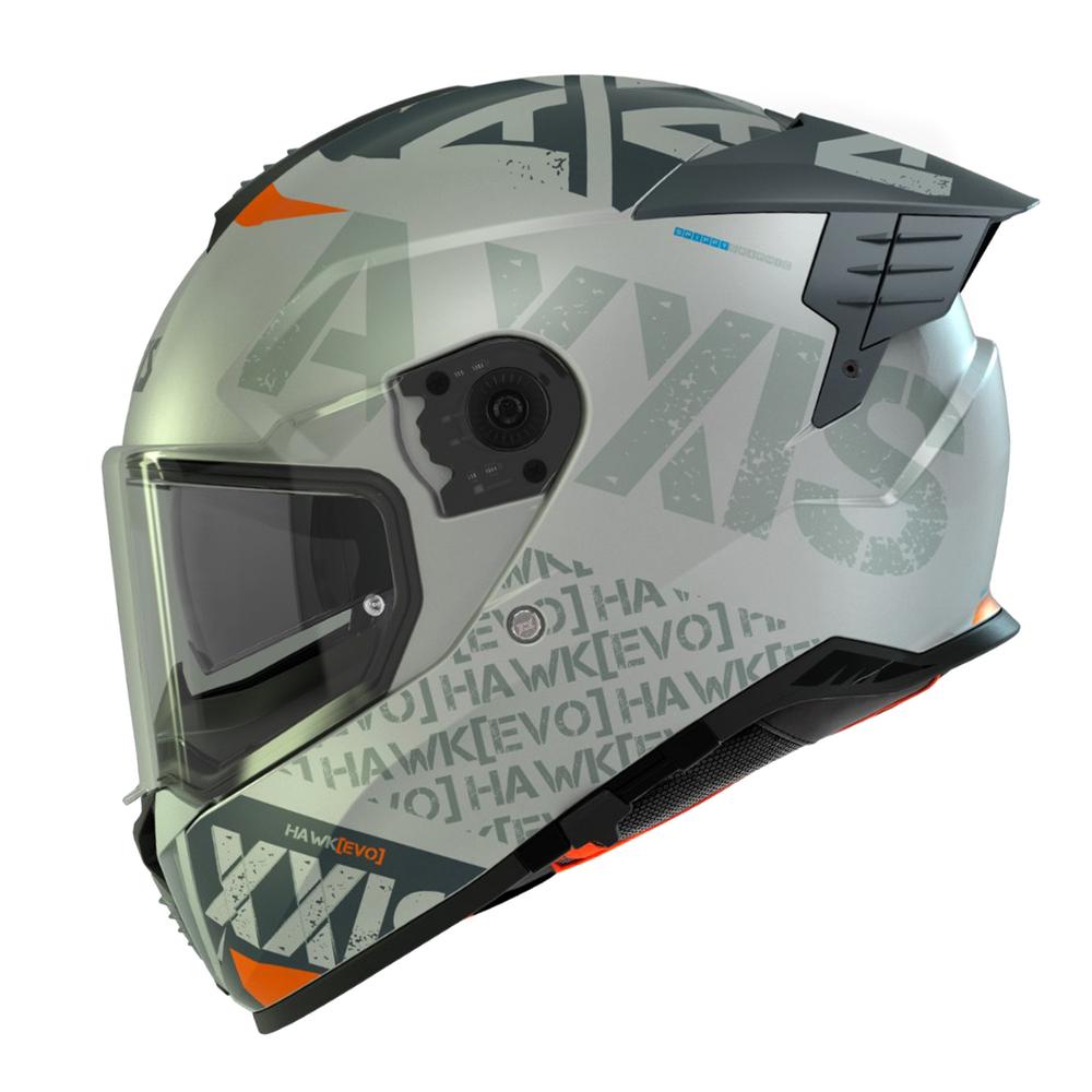 Foto 2 pulgar | Casco Para Motociclista Talla Xl Cerrado Hawk Spiffy C2 Gris Matte Axxis