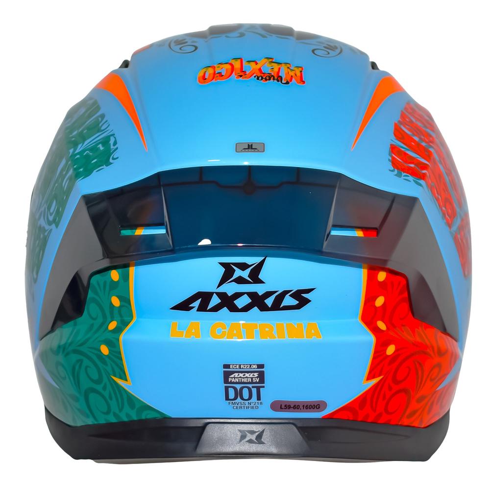 Foto 4 pulgar | Casco Integral Panther Catrina D6 Azul Brillo Axxis para Motociclista