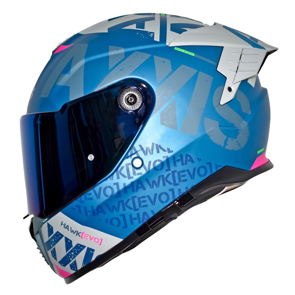 Casco Para Motociclista Talla M Cerrado Hawk Spiffy B7 Azul Matte Axxis